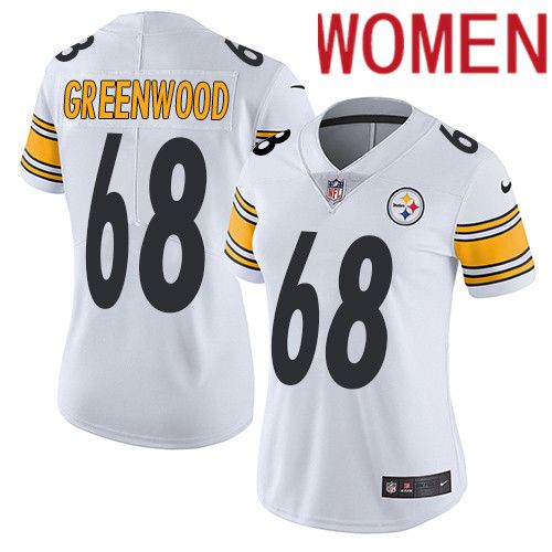 Women Pittsburgh Steelers 68 L.C. Greenwood Nike White Vapor Limited NFL Jersey